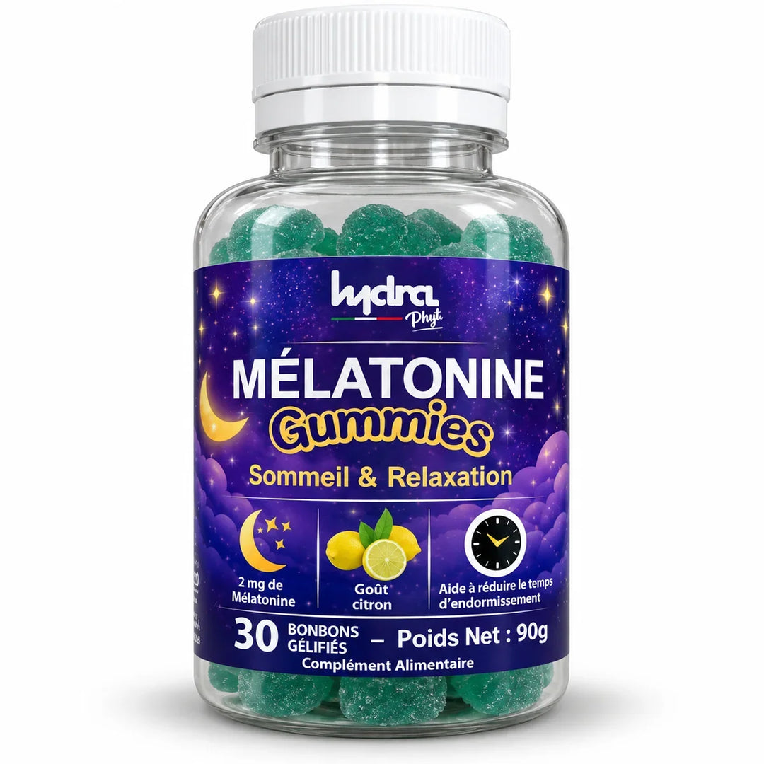 Mélatonine gélules vs gummies – flacon Mélatonine Gummies 2 mg Hydra Phyt