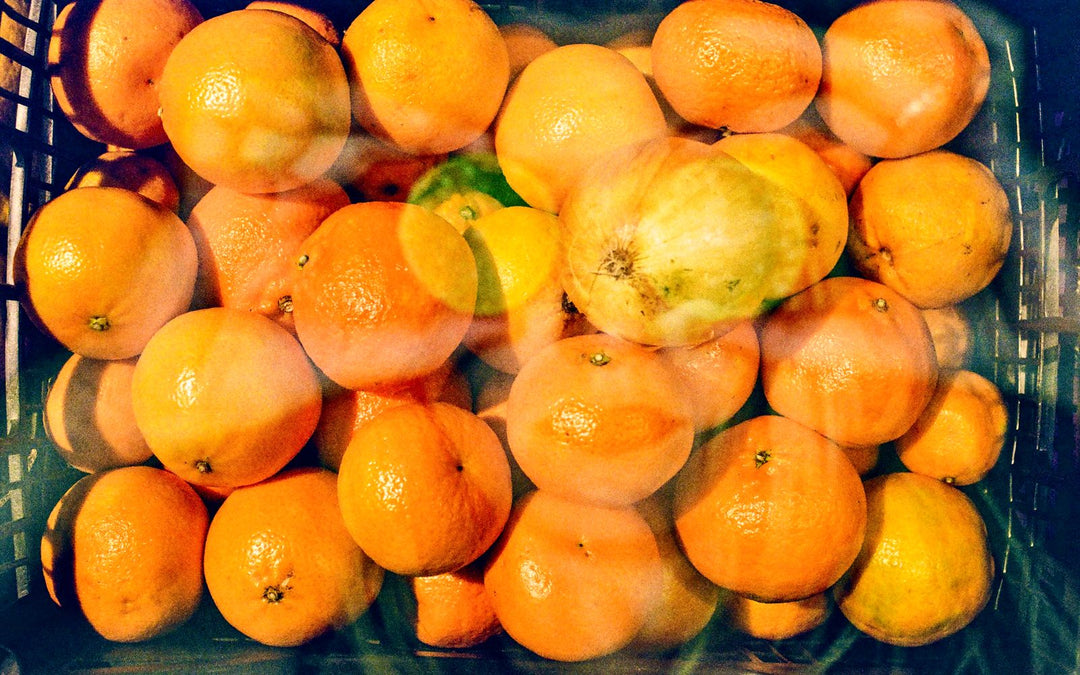 Cagette d'oranges fraîches