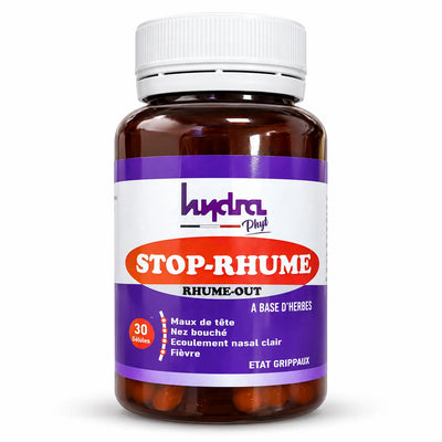 Hydra Phyt Stop-Rhume – flacon de 30 gélules sur fond blanc