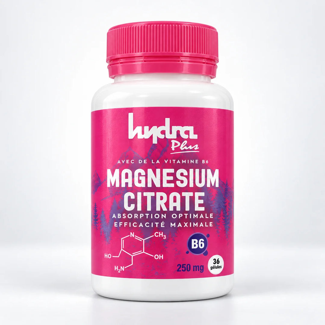Magnésium Citrate 250 mg avec vitamine B6 Hydra Plus – flacon 36 gélules
