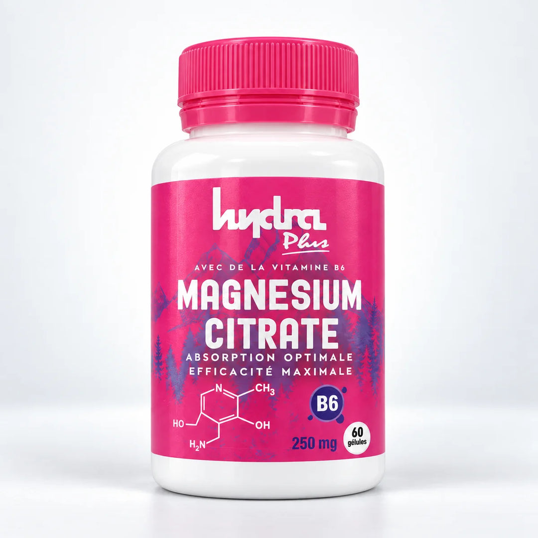Magnésium Citrate 250 mg avec vitamine B6 Hydra Plus – flacon 60 gélules