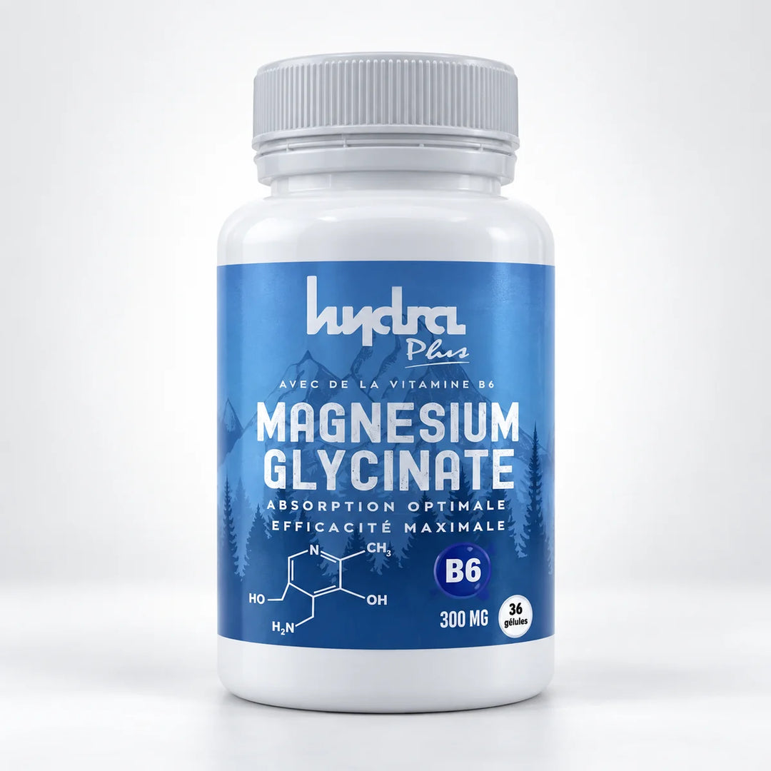 Magnésium Glycinate 300 mg avec vitamine B6 Hydra Plus – flacon 36 gélules