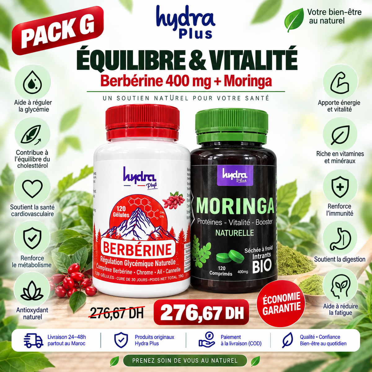 Pack G Hydra Plus Berbérine et Moringa