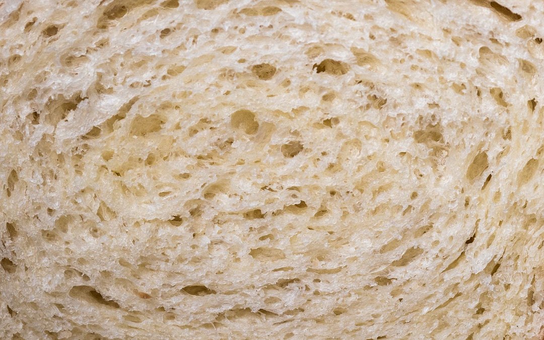 Mie de pain blanc en gros plan
