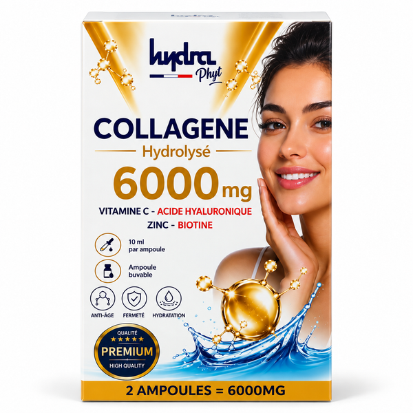 Collagène Hydrolysé 6000 mg Hydra Phyt - 10 ampoules de 10 ml