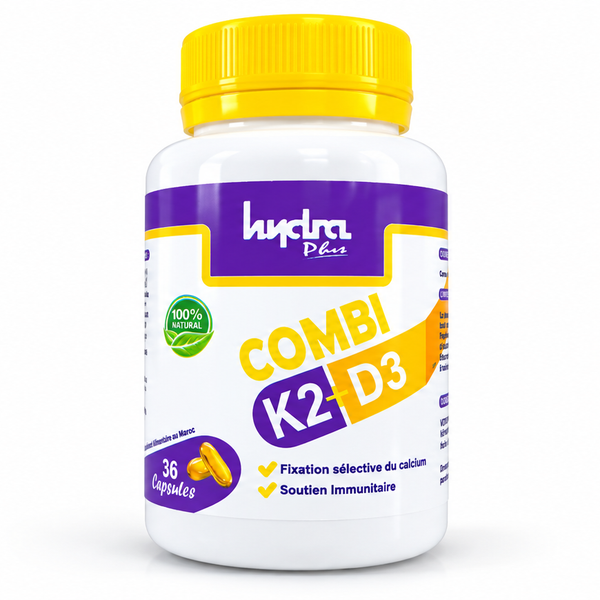Combi K2 + D3 Hydra Plus 36 capsules - bouchon jaune