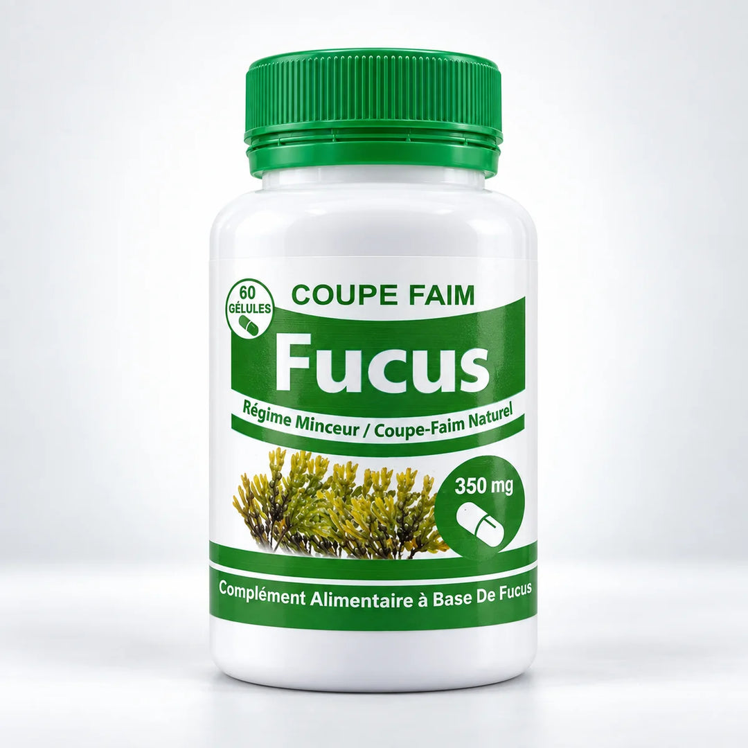 Fucus Hydra Plus 350 mg – flacon de 60 gélules sur fond studio gris clair