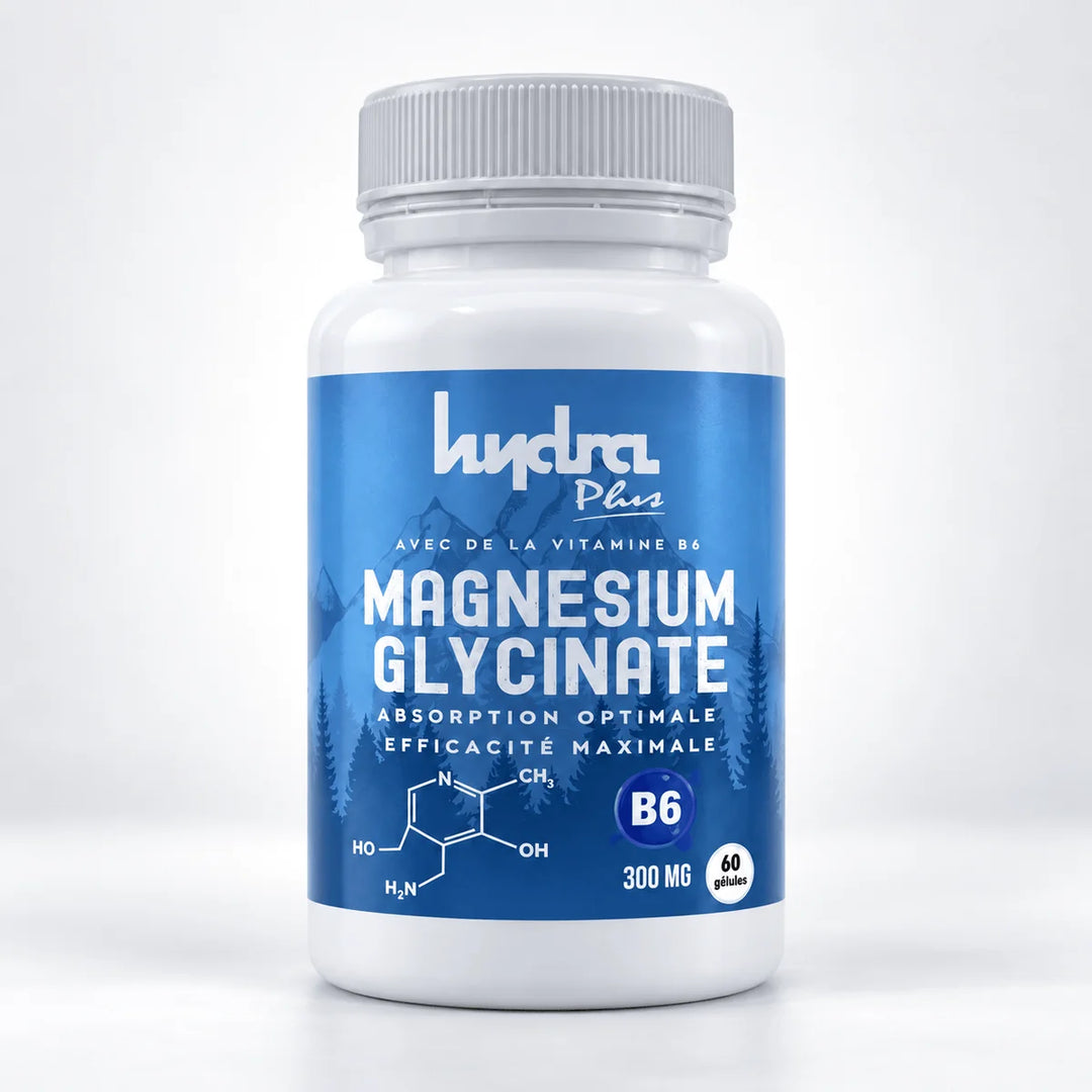 Magnésium Glycinate 300 mg avec vitamine B6 Hydra Plus – flacon 60 gélules