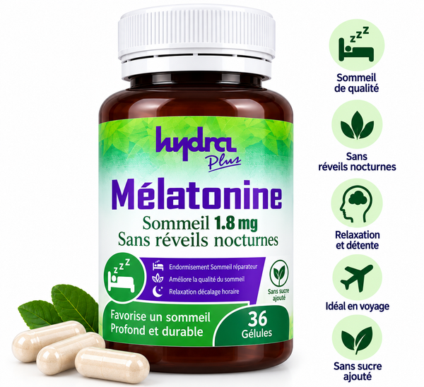 Mélatonine 1,8 mg Hydra Plus 36 gélules