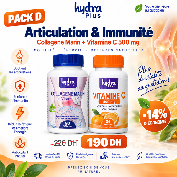 Pack D Hydra Plus Collagène Marin et Vitamine C 500 mg