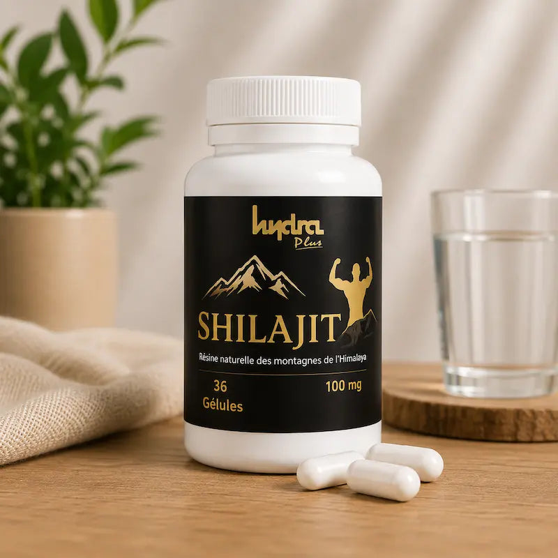 Shilajit pur Hydra Plus résine himalayenne acide fulvique énergie performance certifié ONSSA Maroc